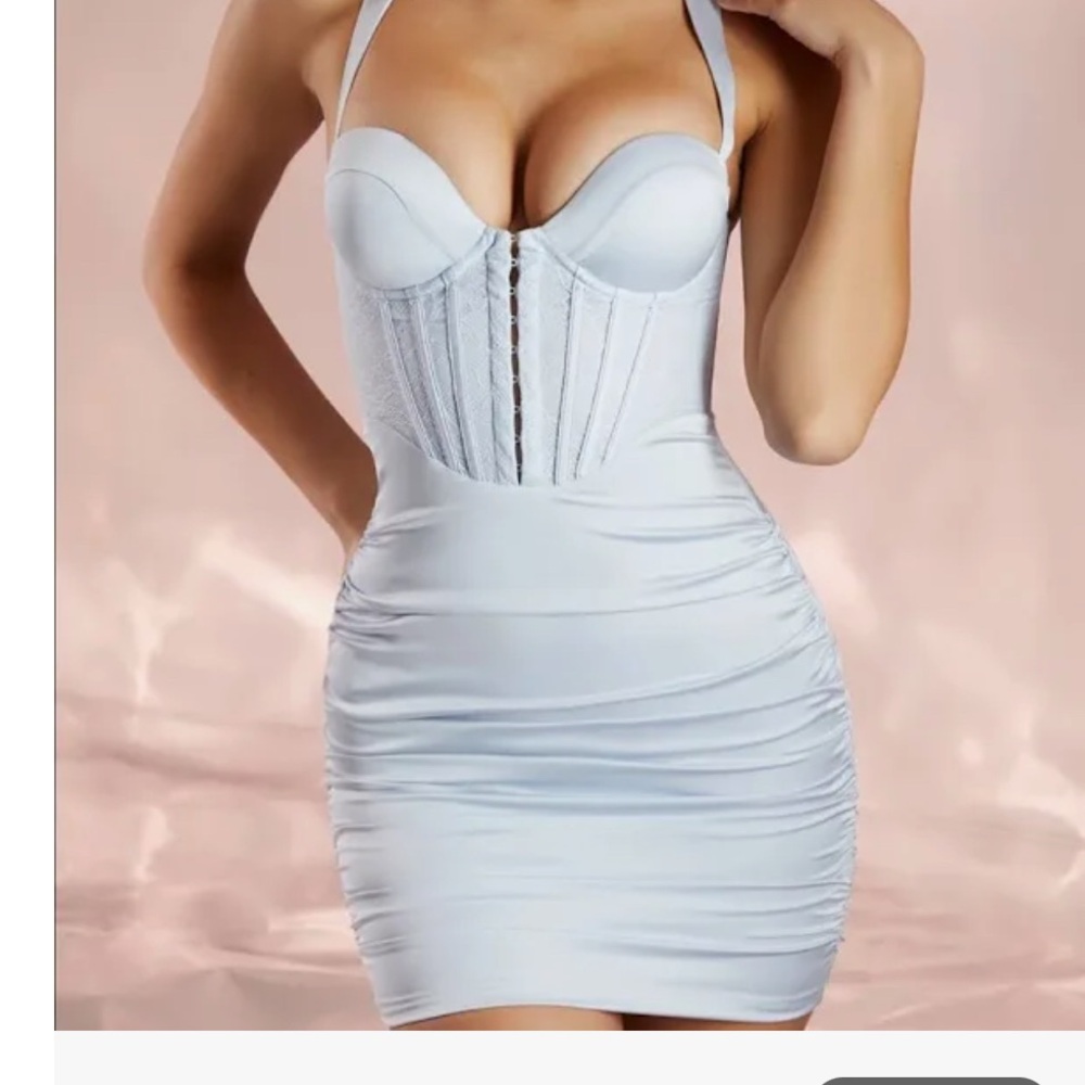 Elegant Light Blue Corset Dress